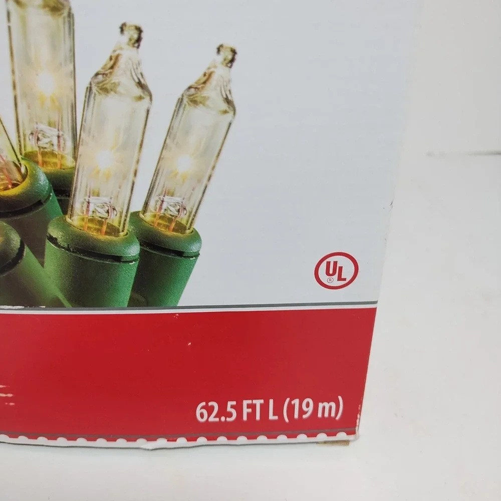 Holiday Time 300 Clear Mini Lights‎ Green Wire 59 Ft Indoor Outdoor